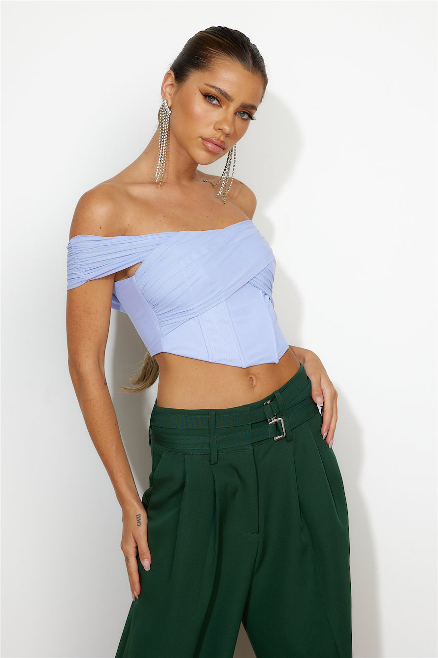 Girls Love Crop Top Blue