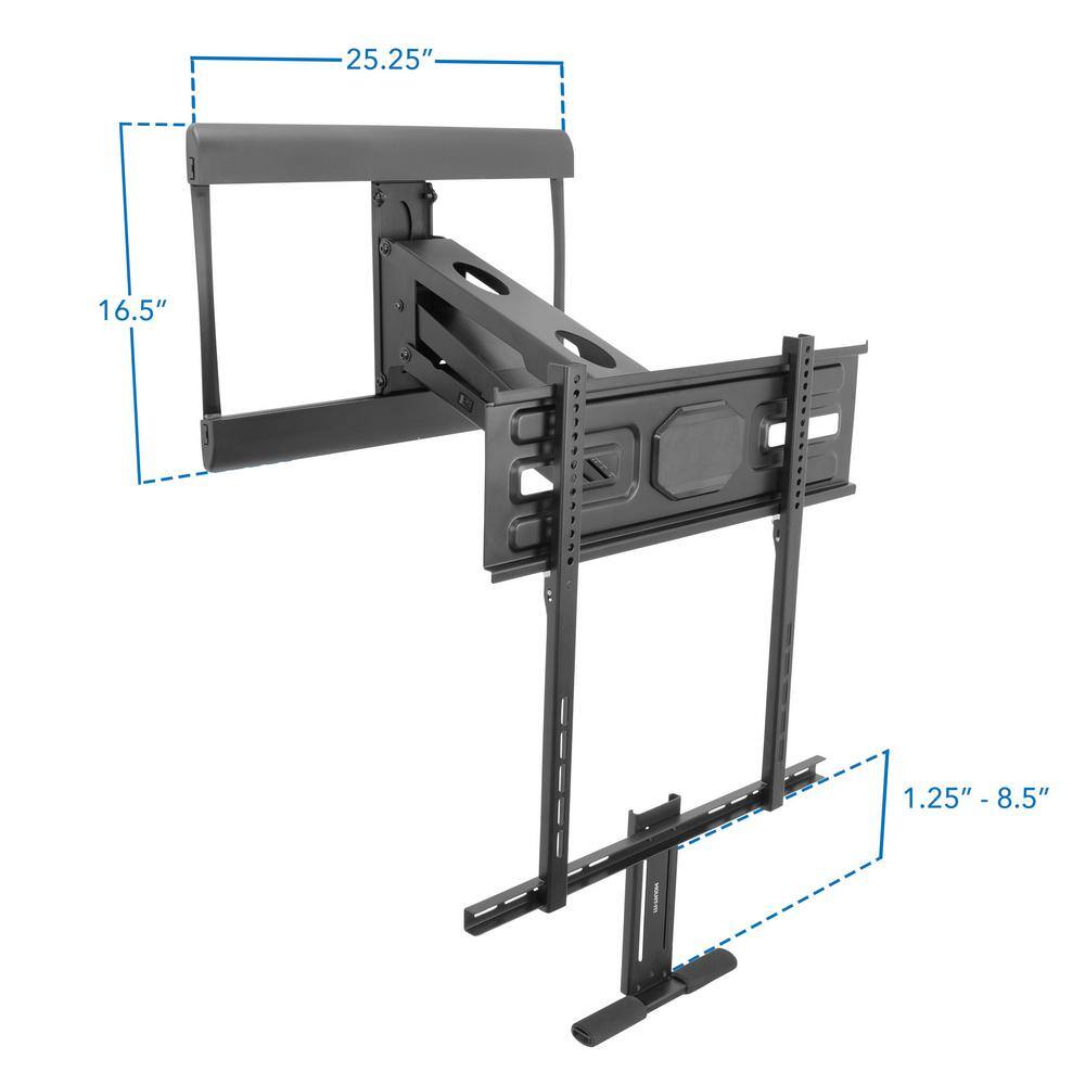 Mount-It! 43 in. to 70 in. Height Adjustable Fireplace Gas Spring TV Mount 72 lbs. Capacity MI-395