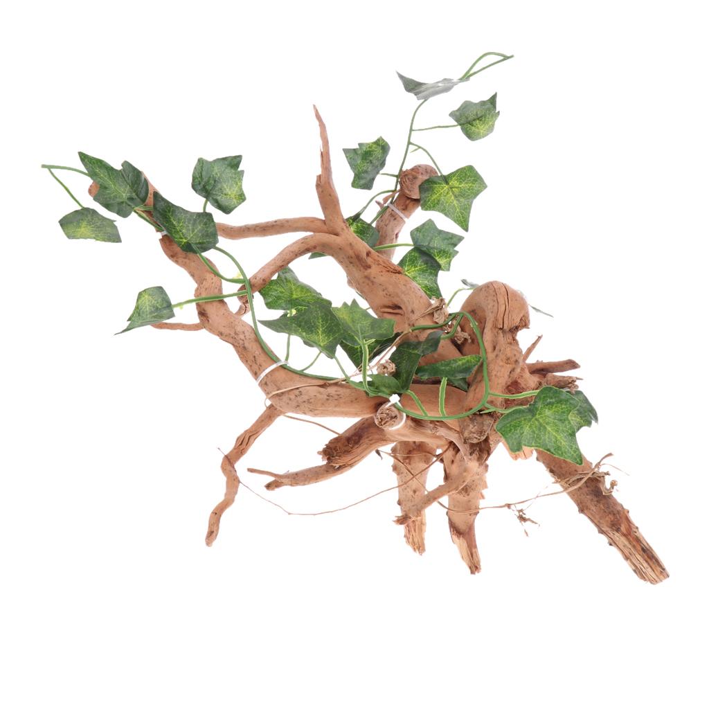 Wood and Ivy Vines Leaf Jungle Climber Vines Habitat Decor for Reptile