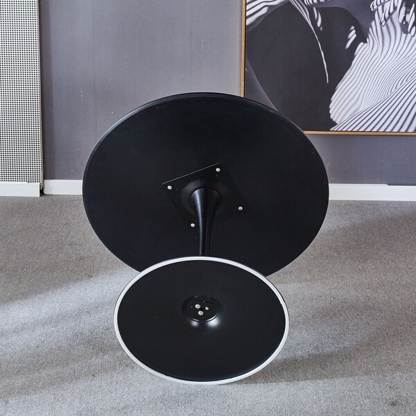 Black Round Dining Table/ End Table Leisure Coffee Table