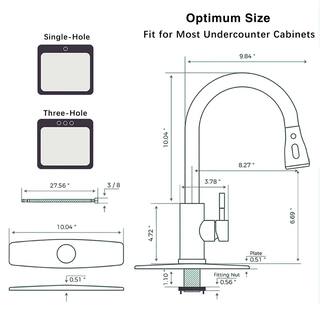 ruiling Modern Single-Handle Pull-Down Sprayer Kitchen Faucet with Lead-free in Stainless Steel Matte Black ATK-103-1