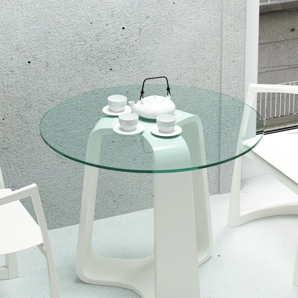 Round Tempered Glass Table Top Beveled Polished Edge (Only Table Top)   30\