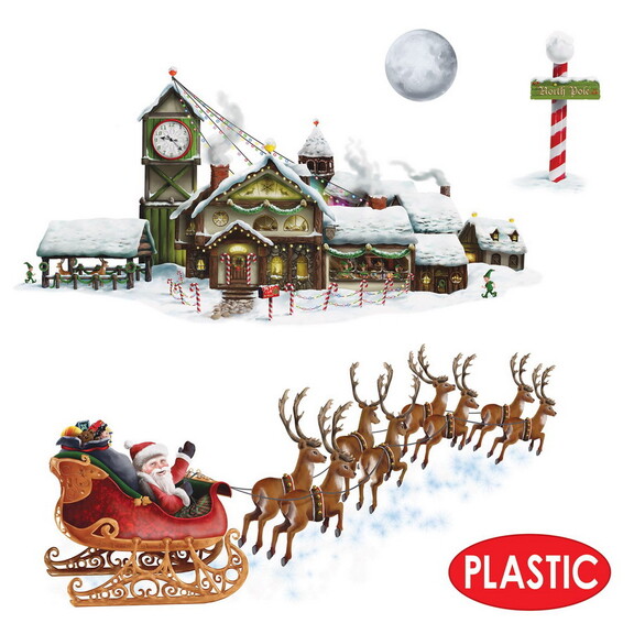 Beistle 20204 Santa's Sleigh   Workshop Props  ins...