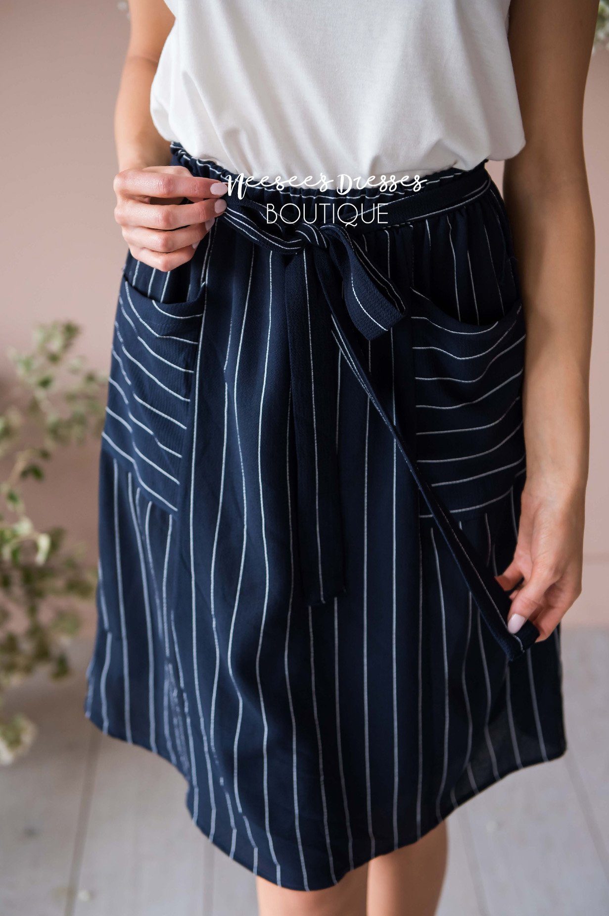 Pretty In Love Pinstripe Skirt