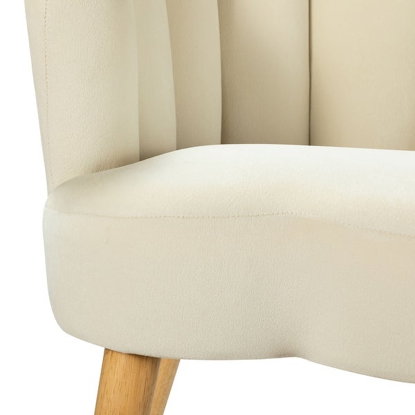 Eleanora Morden Scalloped Velvet Arm Chair with Tufted Back by HULALA HOME