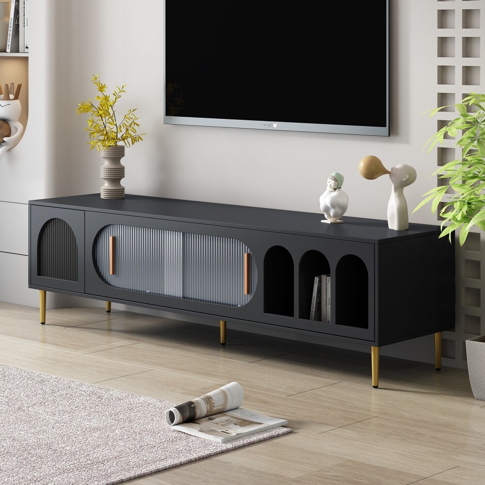 TV Stand for 70 Inch TV Media Console Table with Shelves /Cabinets