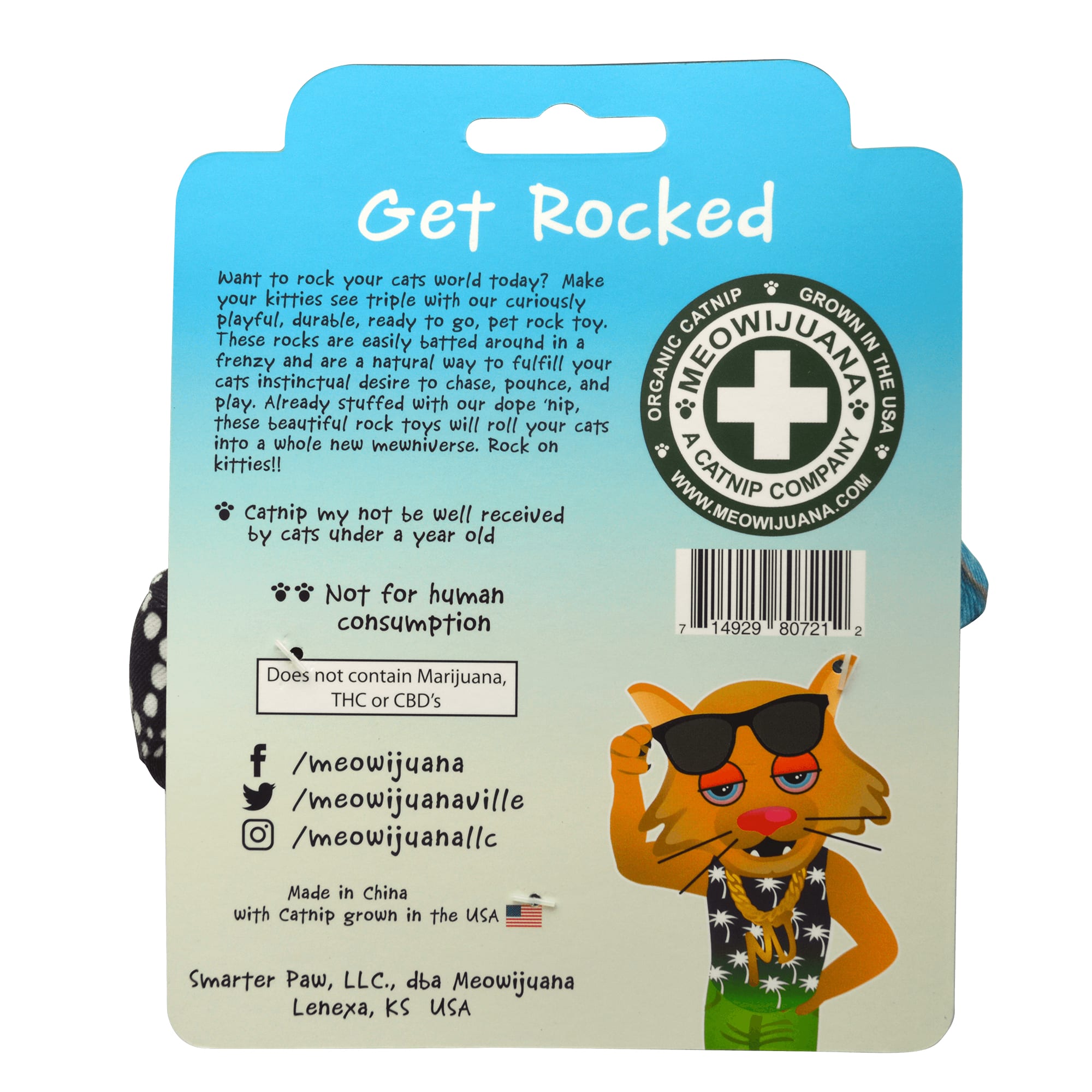 Meowijuana Get Rocked String of Stones Cat Toy， Medium