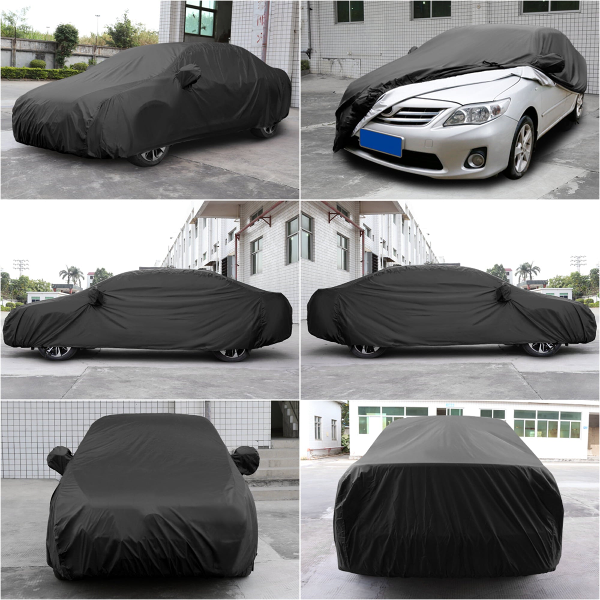 Durable Outdoor Stormproof Waterproof Breathable Black Car Cover for Auto SUV