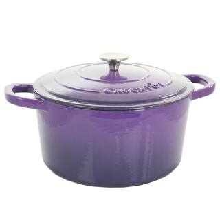 Crock-Pot Artisan 7 qt. Enameled Cast Iron Dutch Oven with Lid in Lavender (2-Piece) 985114731M