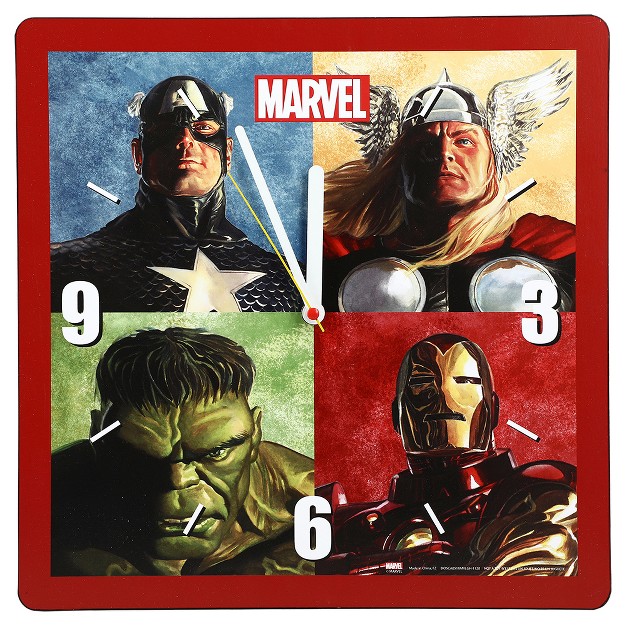 Marvel Avengers Retro Square Shaped Wall Clock