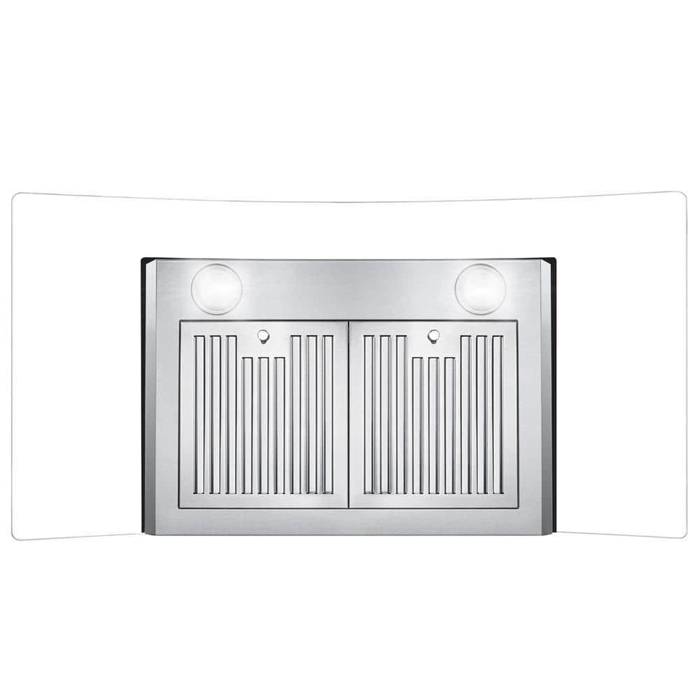 Cosmo 36 in Convertible Wall Mount Range Hood with Touch Controls LED Lighting and Permanent Filters in Stainless Steel