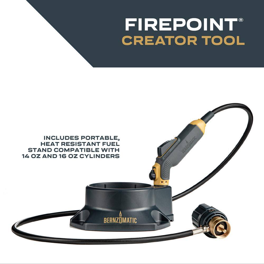 Bernzomatic FirePoint Creator Torch for Map-Pro and Propane Fuel with 41 in. Flexible Extended Hose and Fuel Cylinder Stand BZ8360T