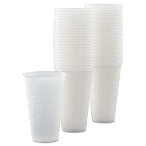 Dart High-Impact Polystyrene Cold Cups， 16 oz， Translucent， 50 Cups/Sleeve， 20 Sleeves/Carton (Y16T)