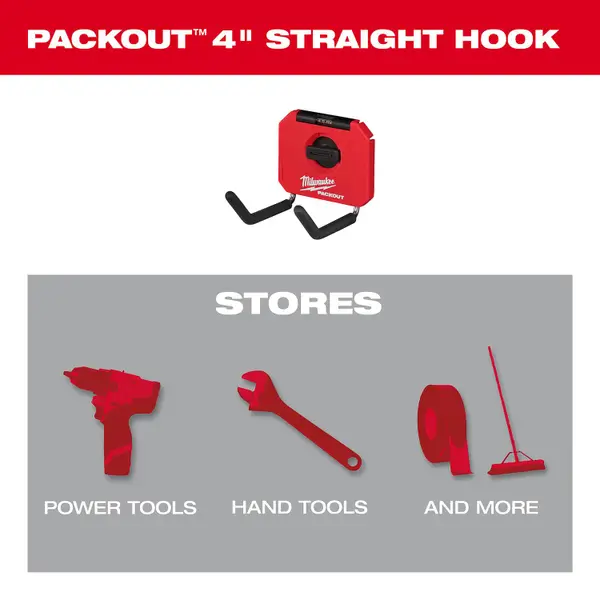 Milwaukee 4 PACKOUT Straight Hook