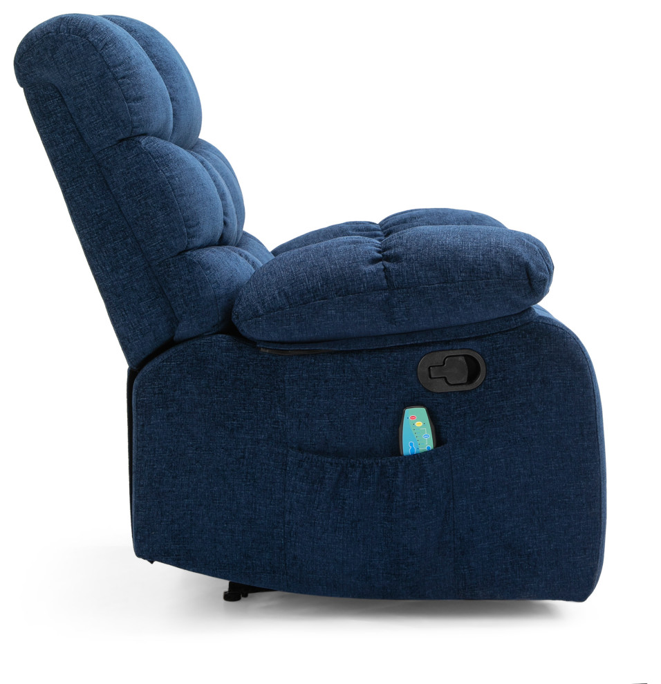 Conyers Contemporary Pillow Tufted Massage Recliner   Transitional   Recliner Chairs   by GDFStudio  Houzz