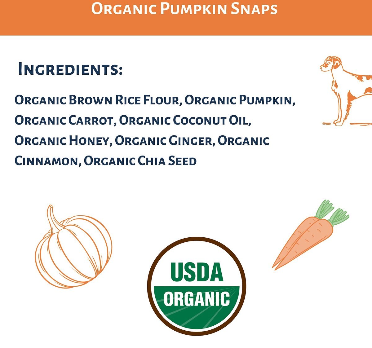 Dog Mamma’s Organic Pumpkin Snaps Dog Treats