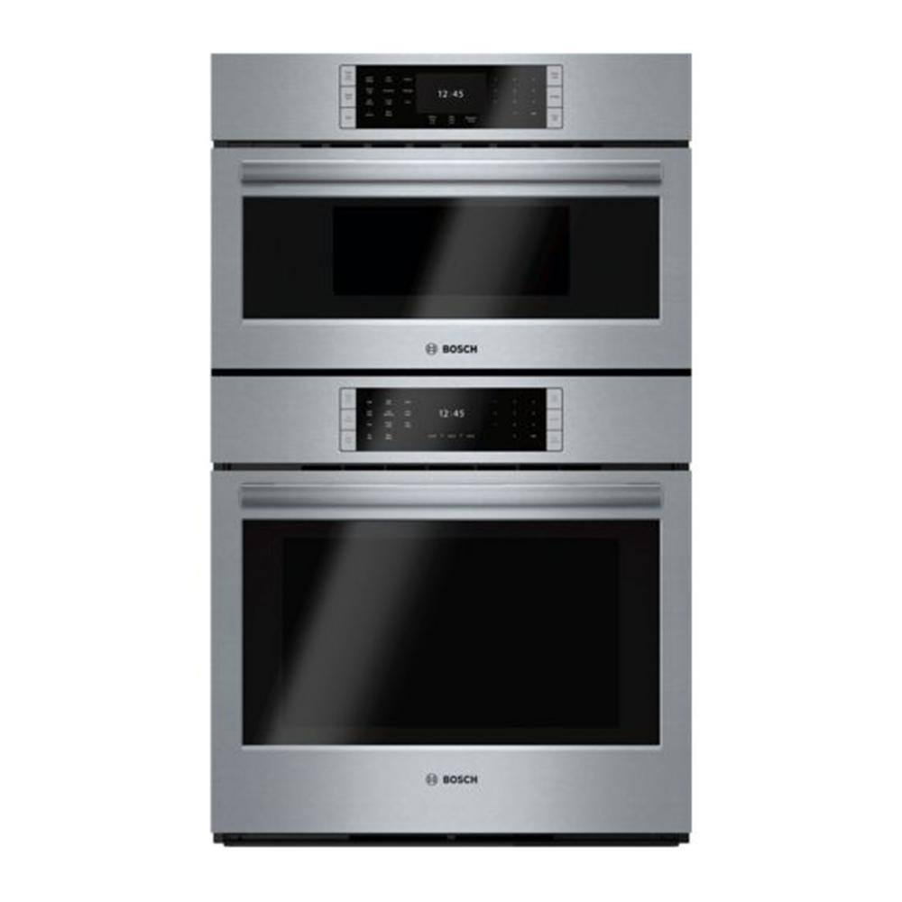 Bosch Benchmark Benchmark Series 30 in. Built-In Double Electric Convection Wall Oven with Speed Oven-Microwave Combo in Stainless Steel HBLP752UC