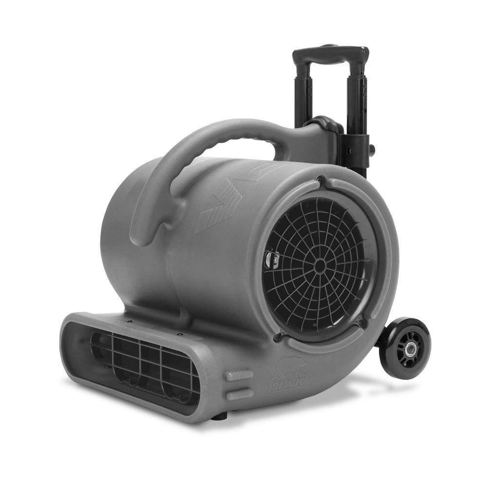 B-Air 12 HP Air Mover for Janitorial Water Damage Restoration Stackable Carpet Dryer Floor Blower Fan with Handle Grey BA-VP-50-GY-H