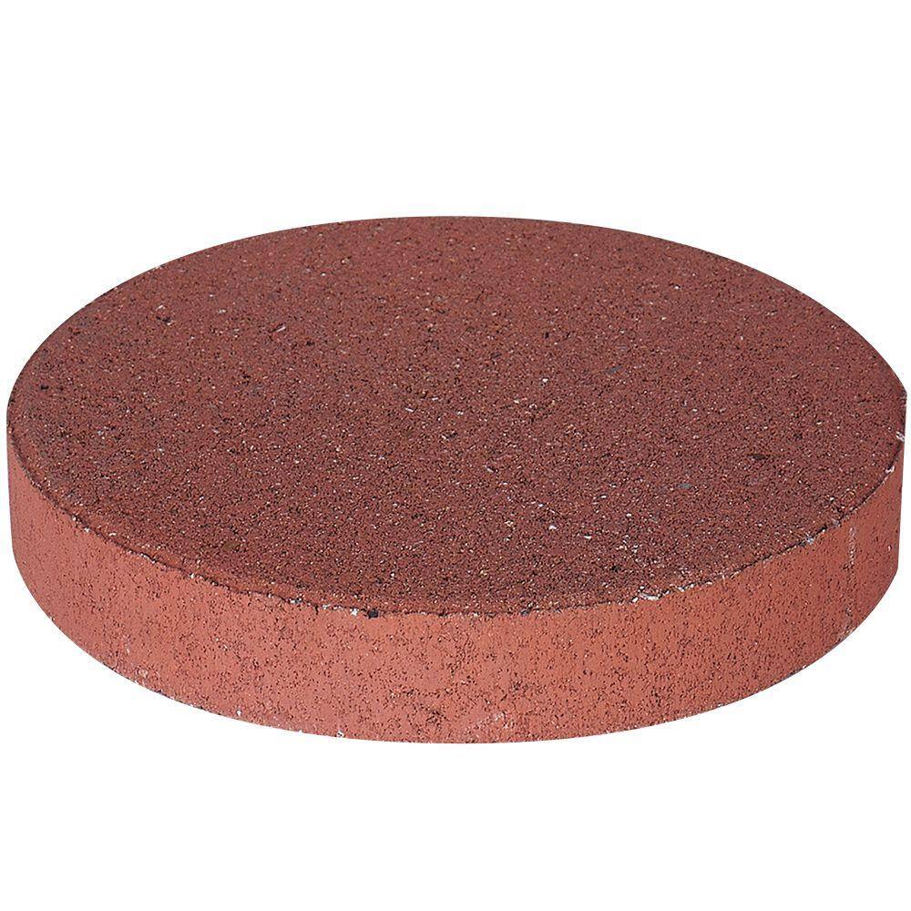 Pavestone 12 in. x 12 in. x 1.75 in. River Red Round Concrete Step Stone (168-Pieces129 sq. ft.Pallet) 71351