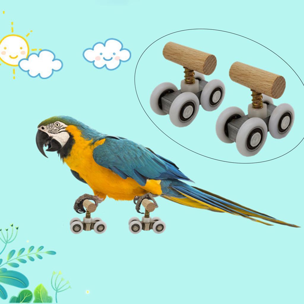 Small Parrots Trick Roller Skates Adjustable Pet Birds Playground Small