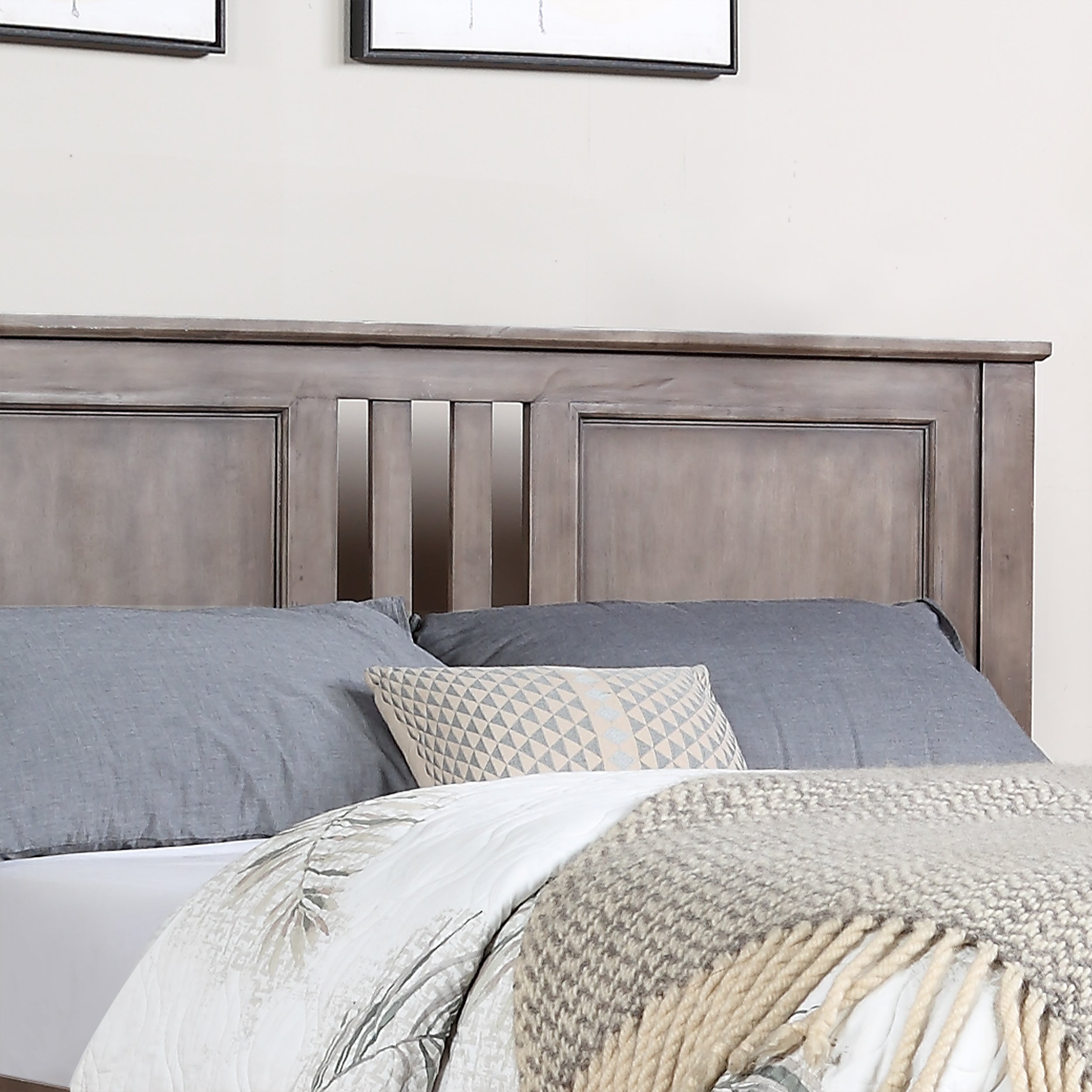 Kashtyn Modern Farmhouse Acacia Wood Queen Bed Platform