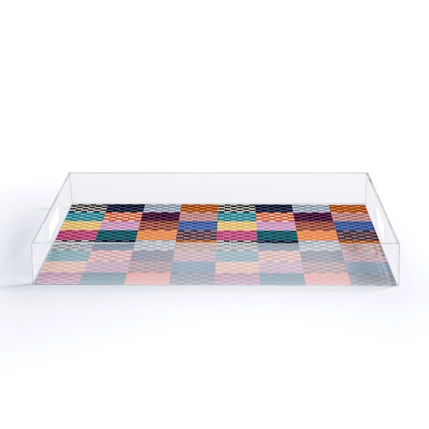 Schatzi Brown Alice Check Multi Acrylic Tray Deny Designs