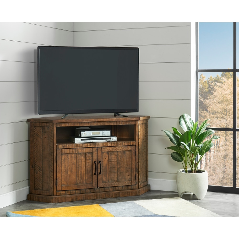 The Gray Barn Danebury Rustic 50 inch Solid Wood Corner TV Stand