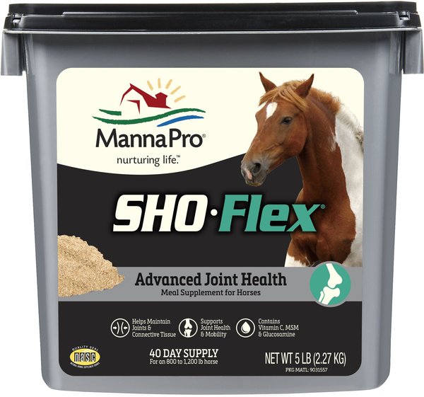 Manna Pro Sho-Flex Formulated with MSM Glucosamine and Chondroitin Horse Supplement， 5-lb bag