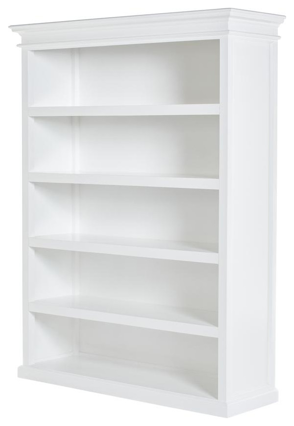 Classic White Solid Wood Bookcase With 5 Shelves  Belen Kox   Contemporary   Bookcases   by BisonOffice  Houzz