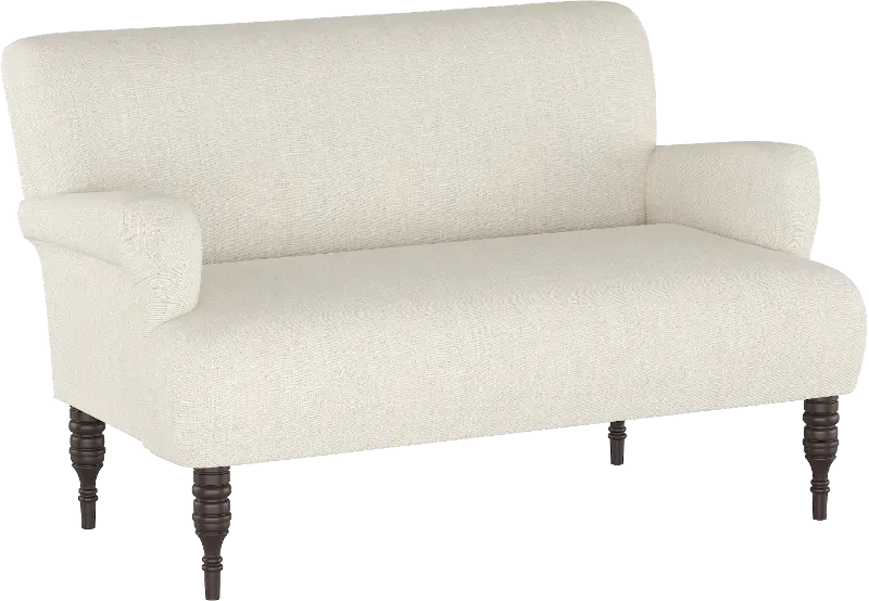 Clara Linen Talc Stone Settee - Skyline Furniture