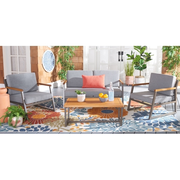 SAFAVIEH Randolph 4Piece Outdoor Patio Conversation Set