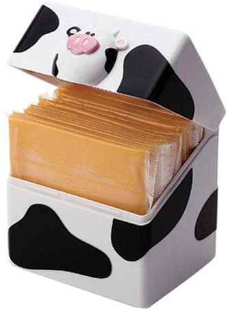 Joie Kitchen Moo Cow Sliced Cheese Container for Fridge | Fun Cheese Vault Keeps Cheese Fresh and Delicious