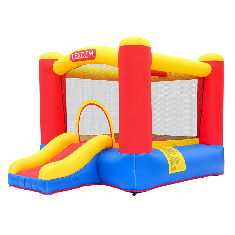 Children's safety inflatable bounce house, inflatable castle 420D Oxford cloth + 840D jump surface with basket frame (including fan)