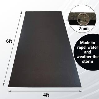 RUBBER KING 4 ft. x 6 ft. x 0.275 in. Black Rubber Fitness Utility Mat (24 sq. ft.) RE59VN4X607010FMRBI