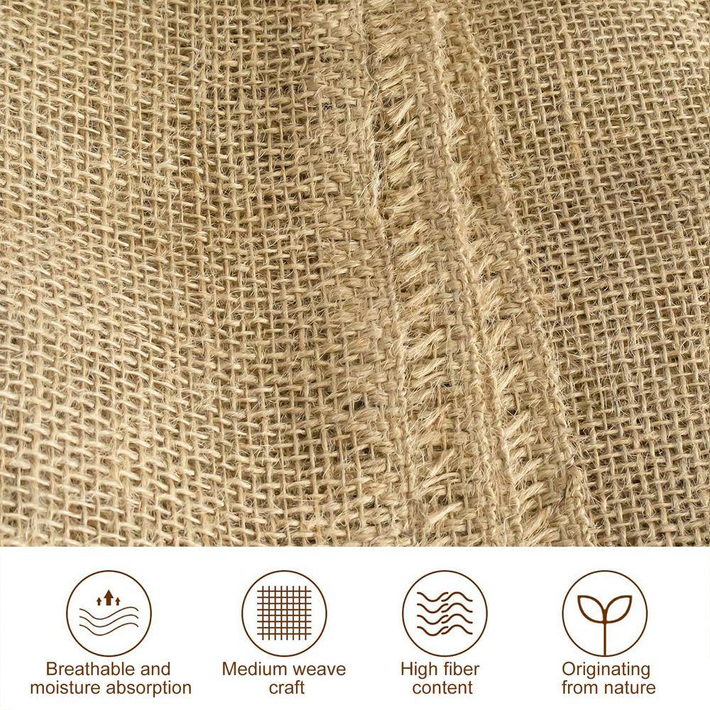 Agfabric 45 in. x 15 ft. Gardening Burlap Roll - Natural Burlap Fabric for Weed Barrier Tree Wrap Burlap Rustic Party Decor WEBLN2104515