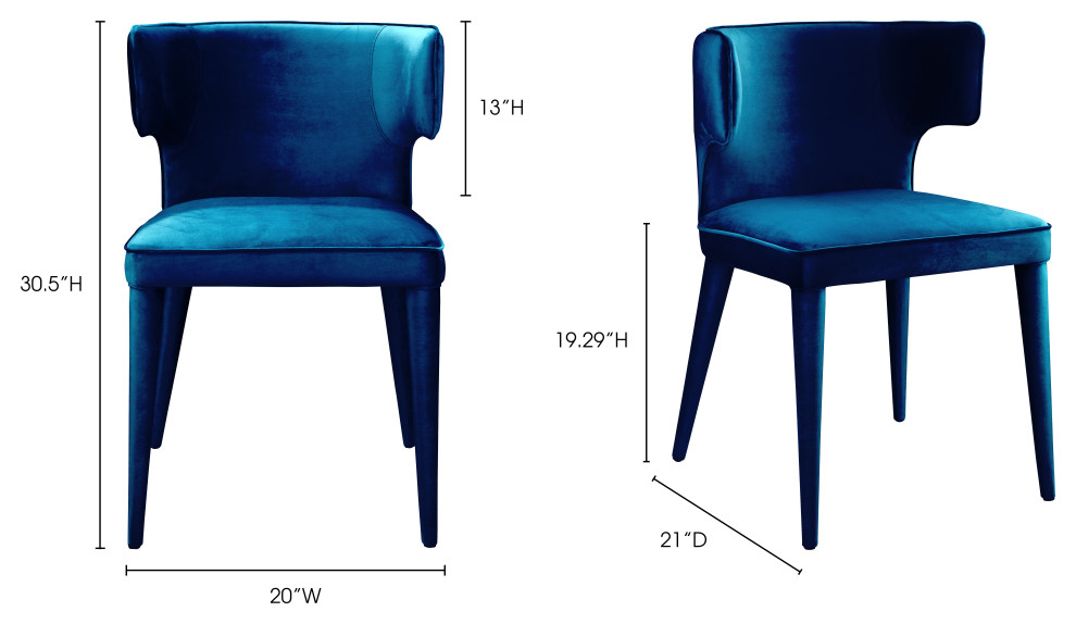 20 Inch Dining Chair Teal Blue Art Deco Moe  x27s Home   Midcentury   Dining Chairs   by Sideboards and Things  Houzz