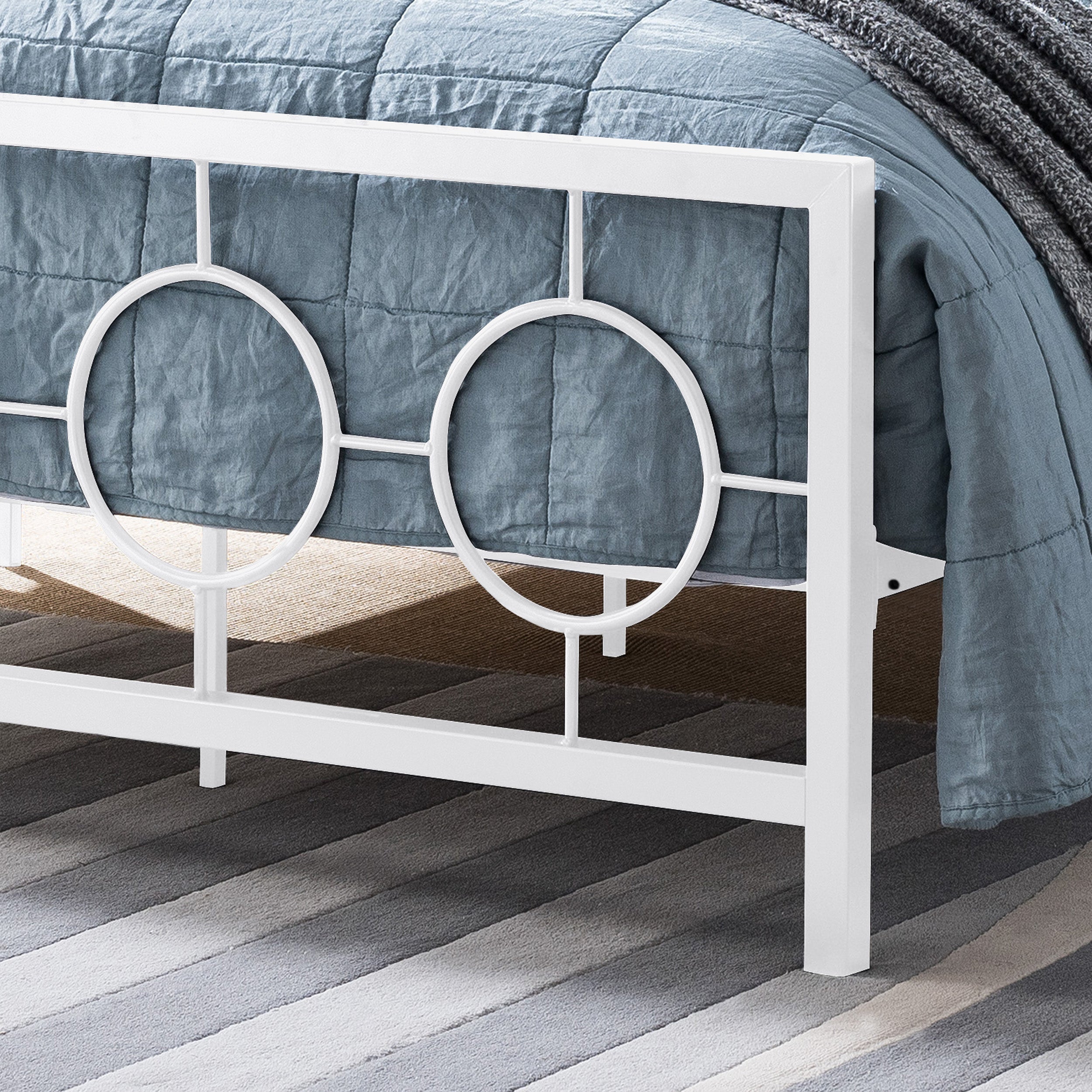 Doris Queen-Size Geometric Platform Bed Frame, Iron, Modern,  Low-Profile