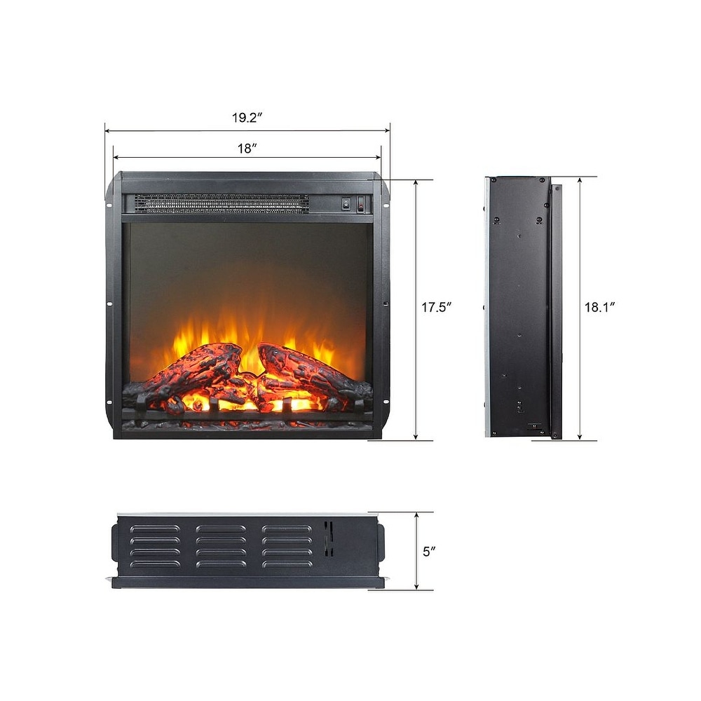 Electric Fireplace Heater Insert with Overheating Protection 1400W   18 inch