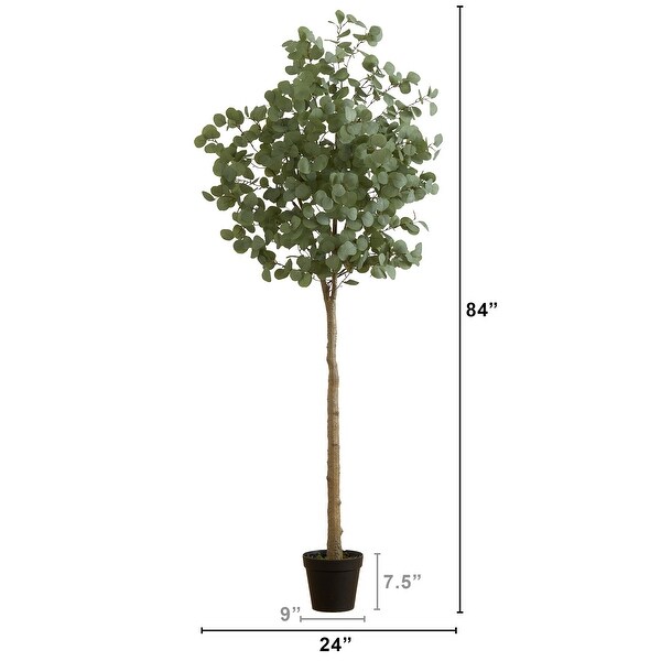 7' Artificial Eucalyptus Tree