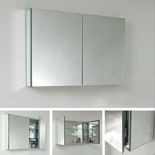 Fresca 40 in. W x 26 in. H x 5 in. D Framed Recessed or Surface-Mount Bathroom Medicine Cabinet FMC8010