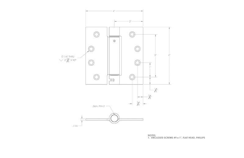 Ace 4 in. L Tuscan Bronze Self Closing Hinge 1 pk