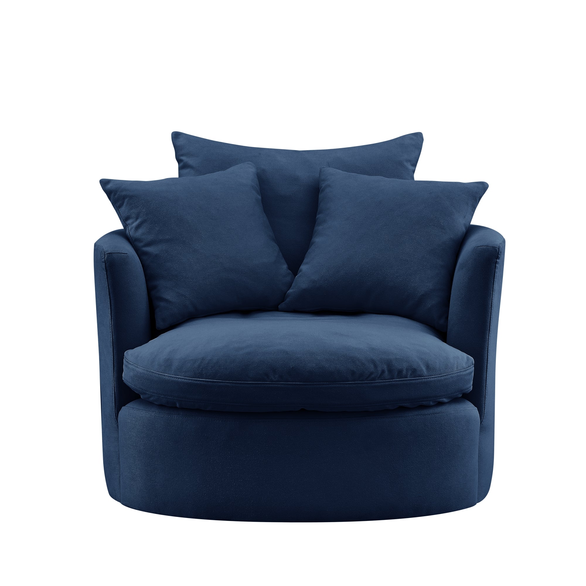 Shabby Chic Saniyah Navy Linen 360 Swivel Accent Chair