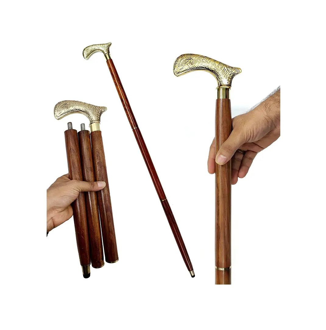 Classic Design Mango Wooden Walking Stick Handle With Premium Quality Camping   Hiking At best price product