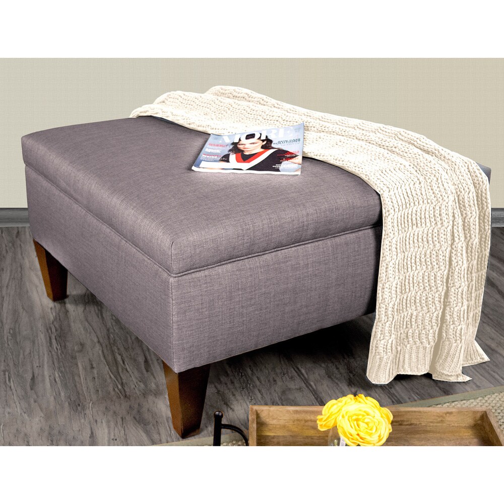 MJL Furniture Manhattan Espresso Fabric Upholstered Organizational Cocktail Ottoman Table
