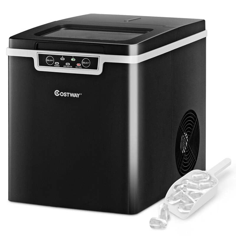 26LBS/24H Portable Ice Maker Countertop Ice Making Machine with Ice Scoop & Removable Basket