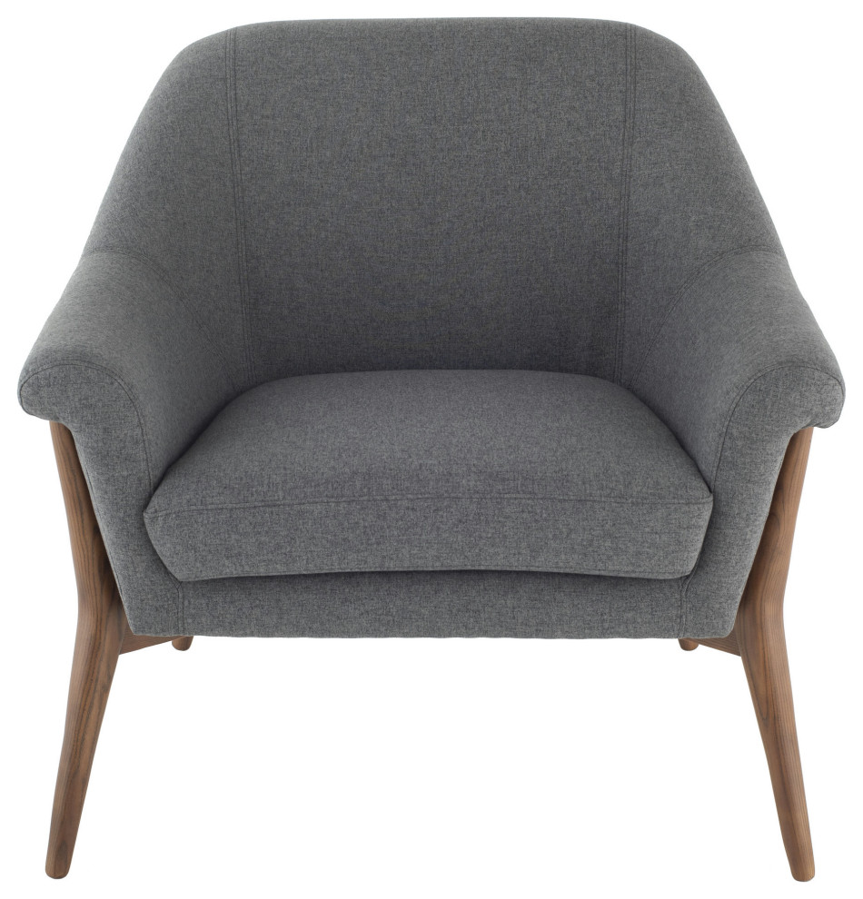 Charlize Shale Gray Fabric Occasional Chair   Midcentury   Armchairs And Accent Chairs   by Kolibri Decor  Houzz