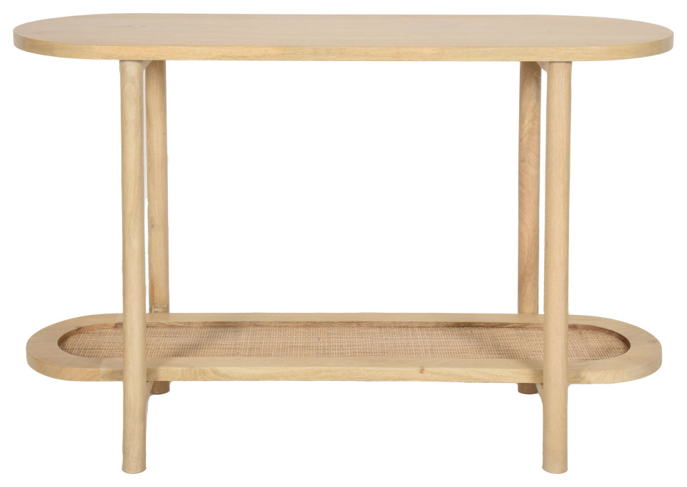 Wood/Rattan  45 quotL Console  Natural Kd   Tropical   Console Tables   by Sagebrook Home  Houzz