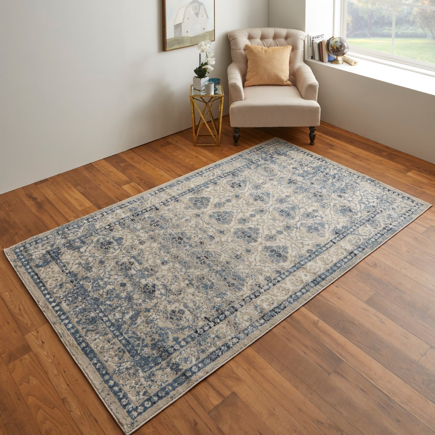 Wyllah Diamond Blue / Ivory Rug