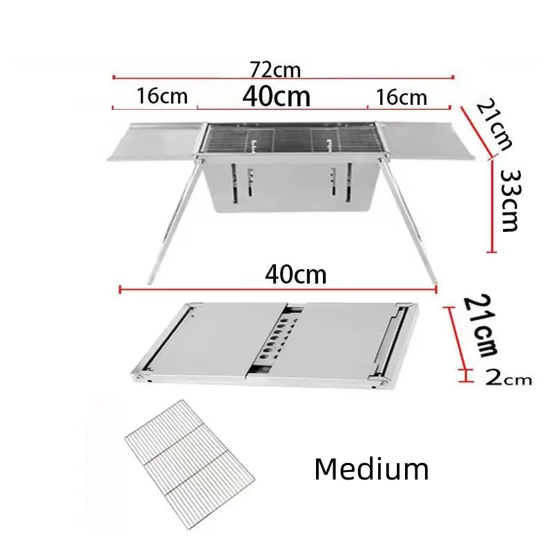 Outdoor Folding Bbq Grill Stainless Steel BBQ Wood Burning Stove For Camping