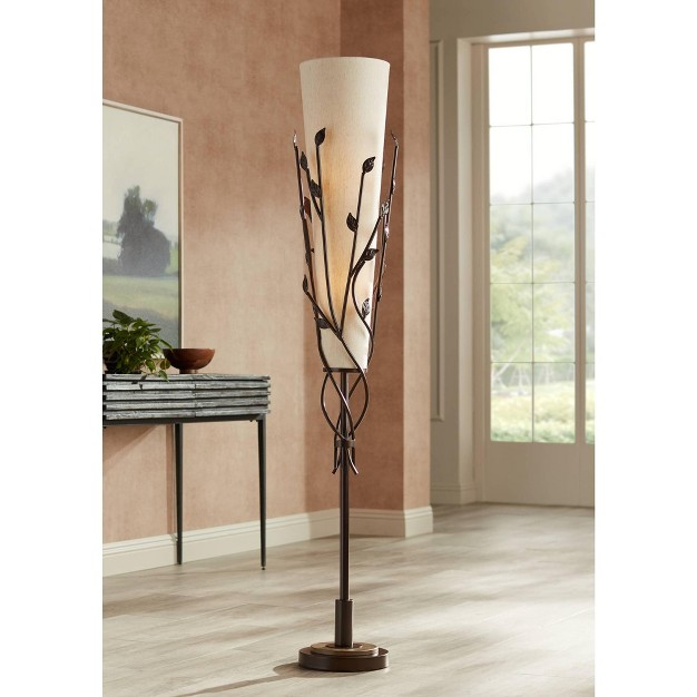 Tall Oil Rubbed Bronze Vine Linen Tapering Cone Shade For Living Room Bedroom House Home